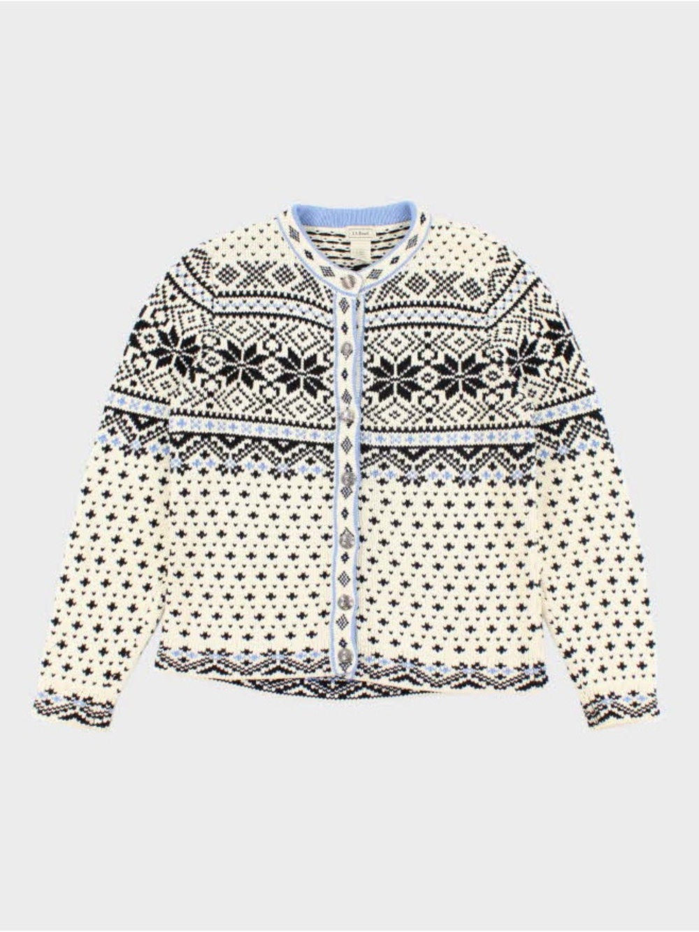L.L.BEAN Nordic Fair Isle Wool Sweater, Size S